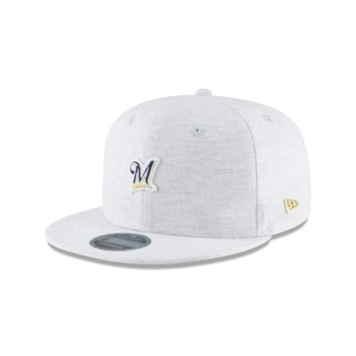 Grey Milwaukee Brewers Hat - New Era MLB Micro Stitch 9FIFTY Snapback Caps USA1624357